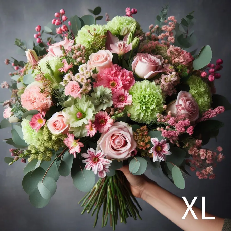 Bouquet vert et rose — vue 2