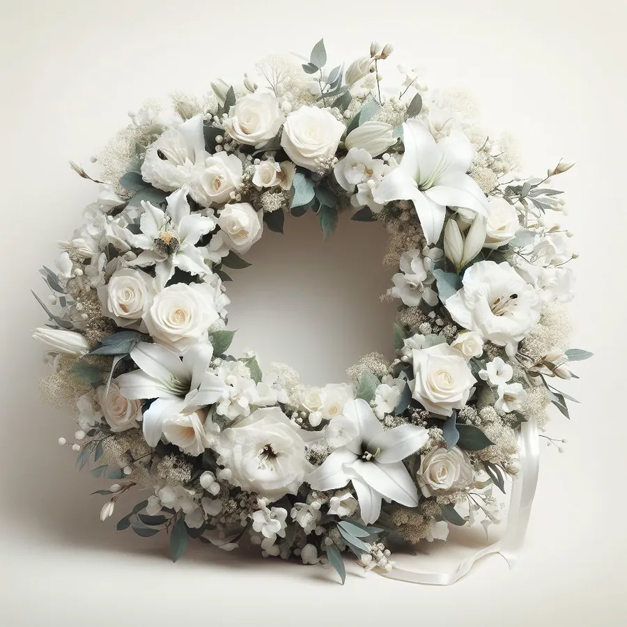 Couronne mortuaire blanche