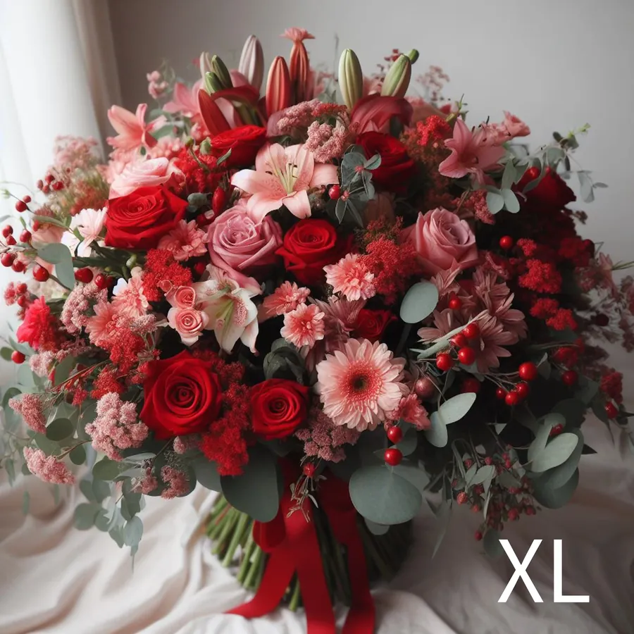 Bouquet rouge et rose — vue 2