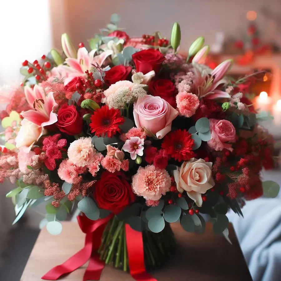 Bouquet rouge et rose