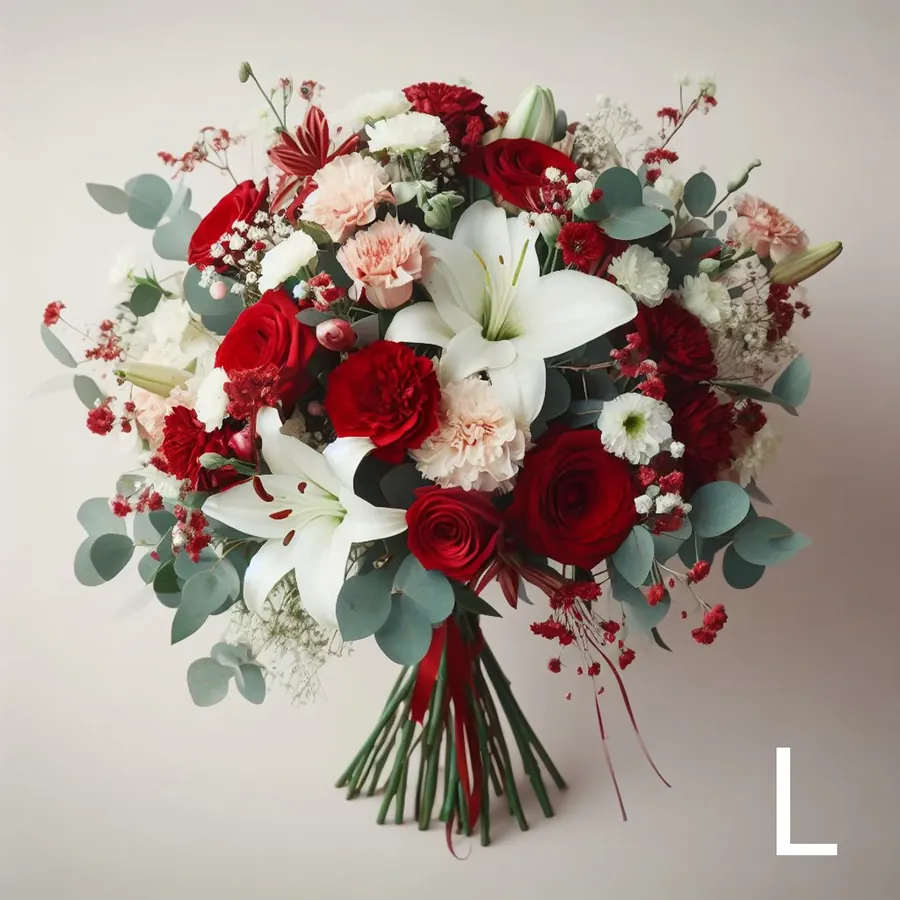 Bouquet rouge et blanc — vue 3
