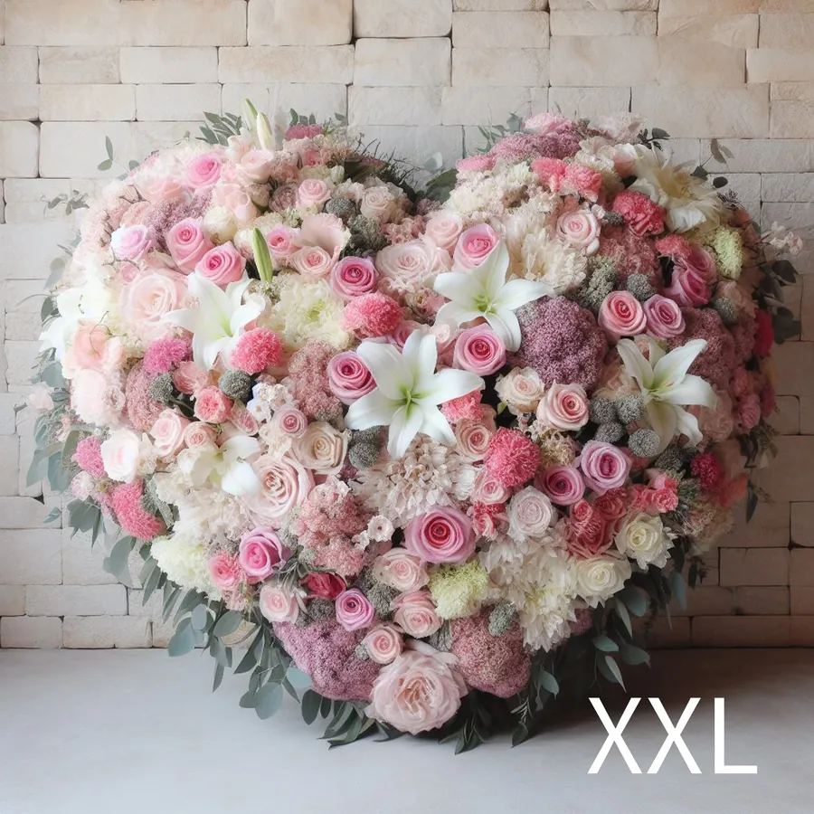 Cœur de deuil rose et blanc — vue 2