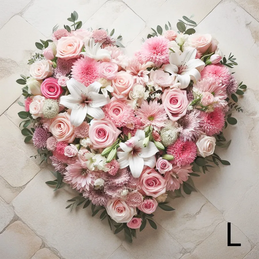 Cœur de deuil rose et blanc — vue 4