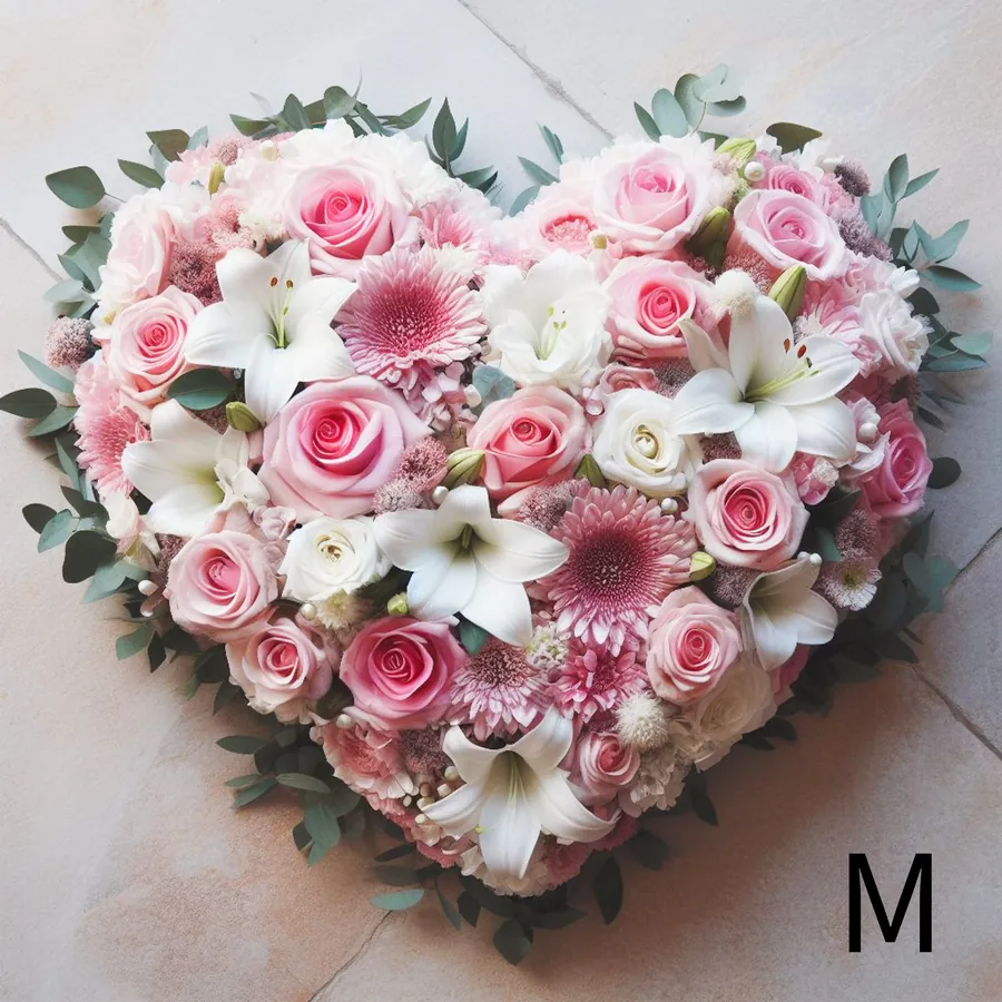 Cœur de deuil rose et blanc — vue 5