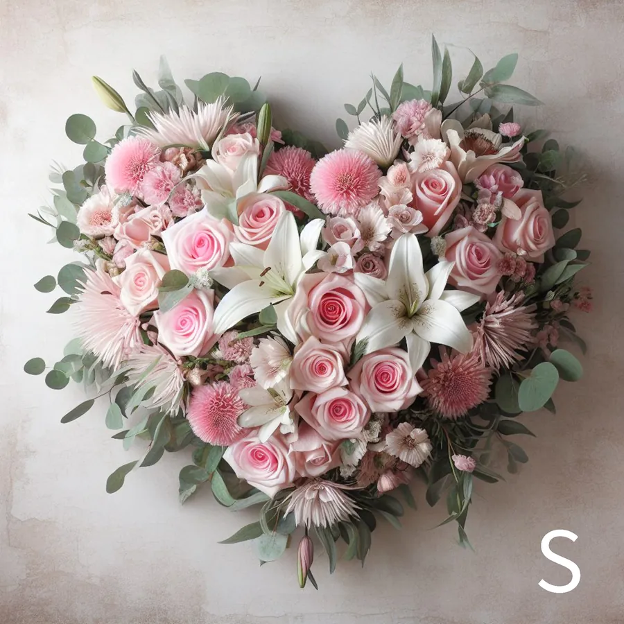 Cœur de deuil rose et blanc — vue 6