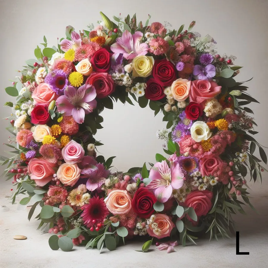 Couronne mortuaire multicolore — vue 3