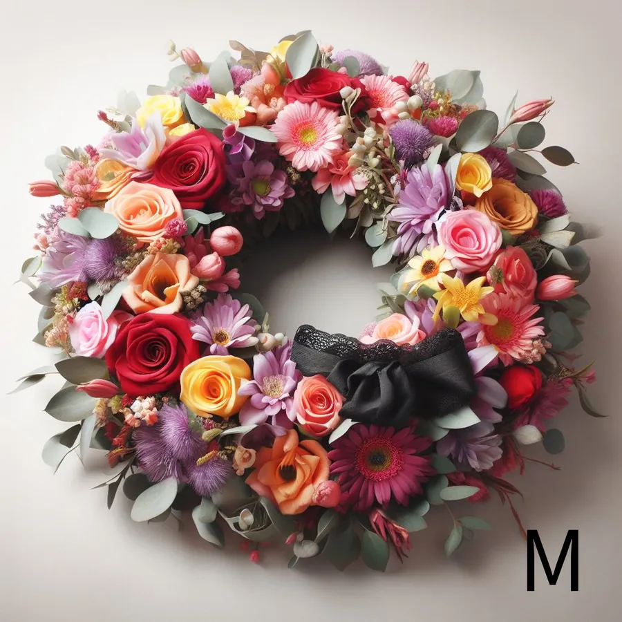 Couronne mortuaire multicolore — vue 4