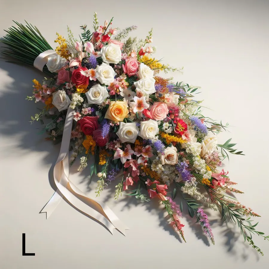 Gerbe de fleurs colorée pour deuil — vue 4