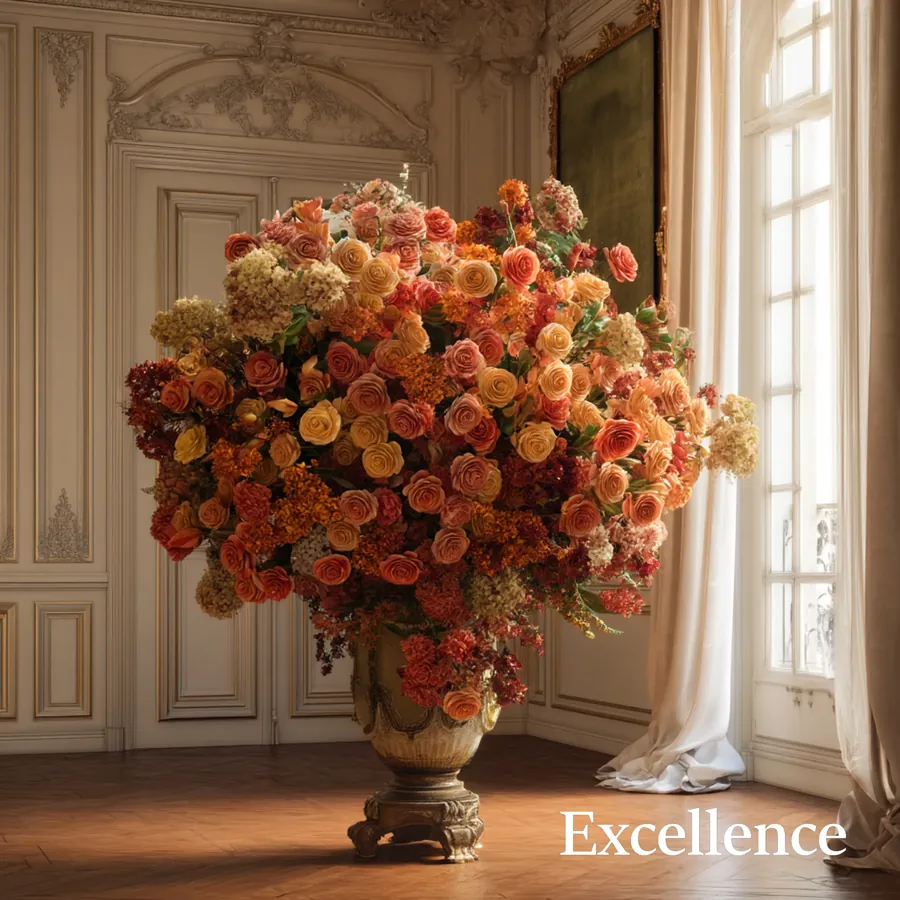 Bouquet Prestige Couleurs Chaudes, 200 à 500 roses — vue 2