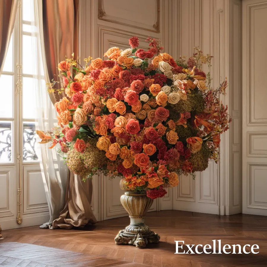 Bouquet Prestige Couleurs Chaudes, 200 à 500 roses