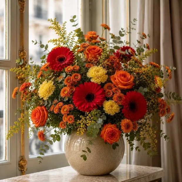Bouquet aux couleurs chaudes