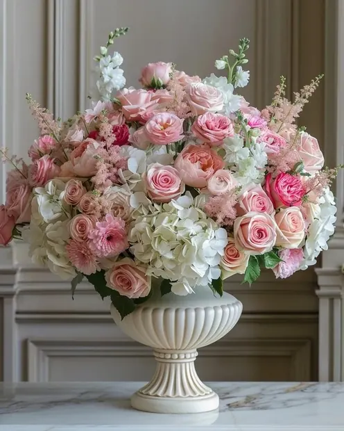 Bouquet rose et blanc